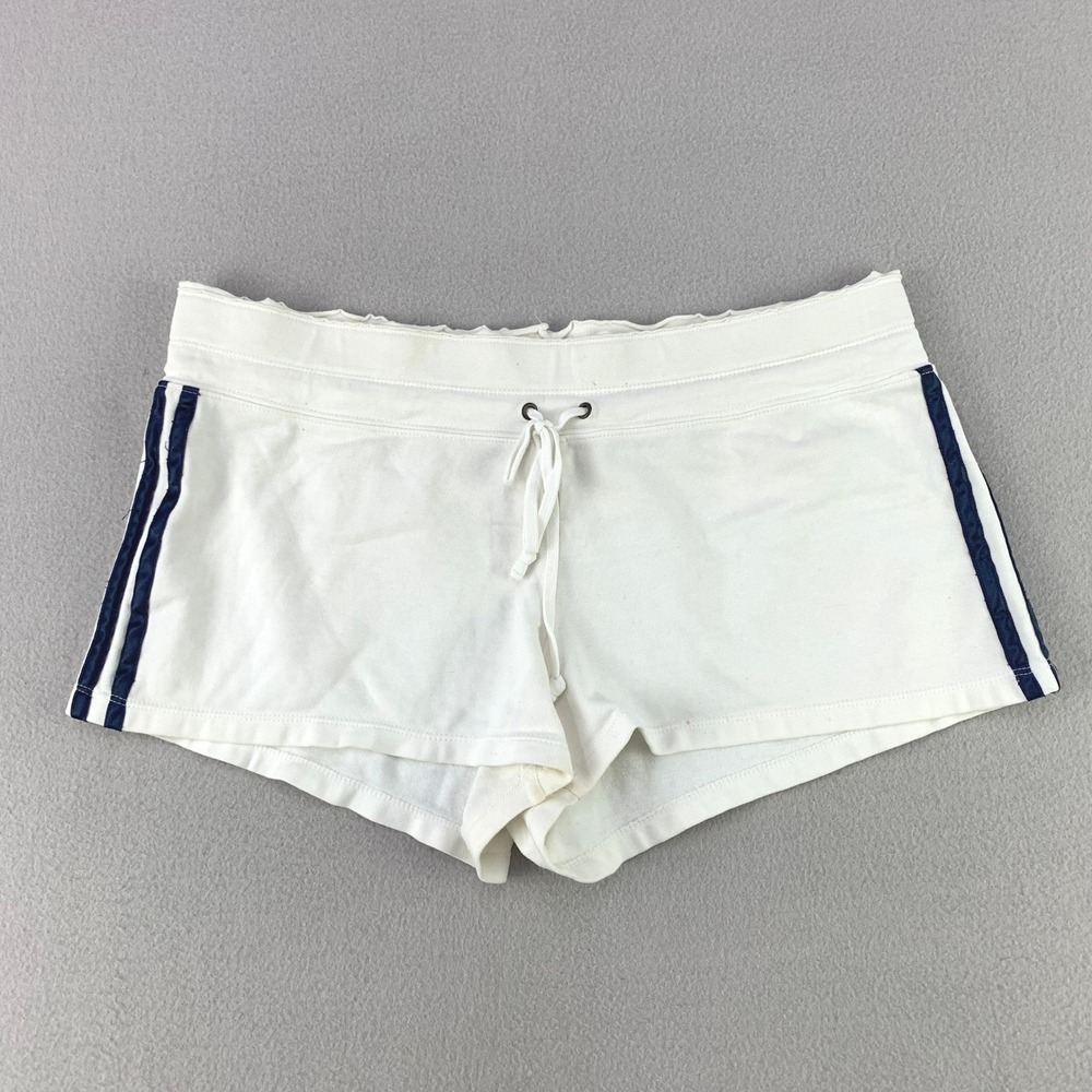 VTG Y2K Low Rise No Boundaries Shorts Women L 11/13 White Athletic Striped